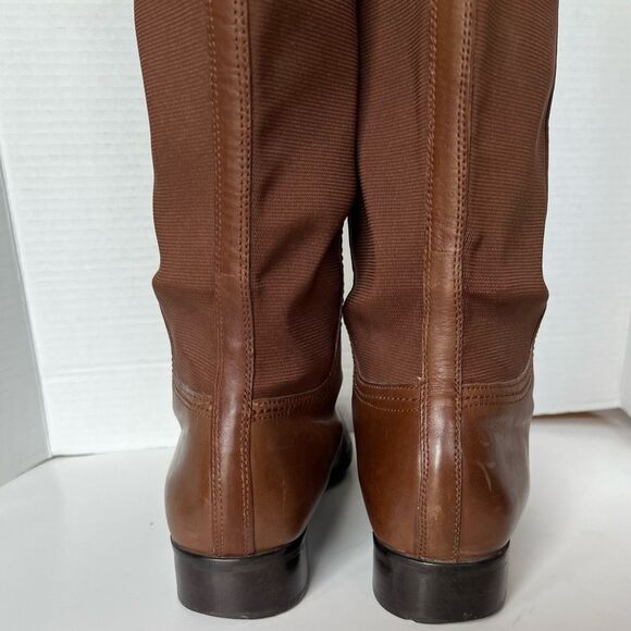 FRANCO SARTO Leather Fabric Road Knee High Riding Boots 8 - Picture 8 of 15